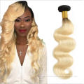 1B 613 Blonde Ombre Color Remy Brazilian  Hair Weave Bundles With Ear to Ear Lace Frontal